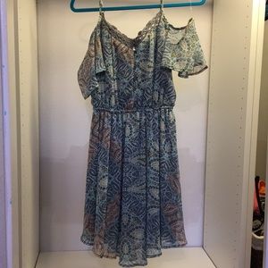 paisley off the shoulder dress